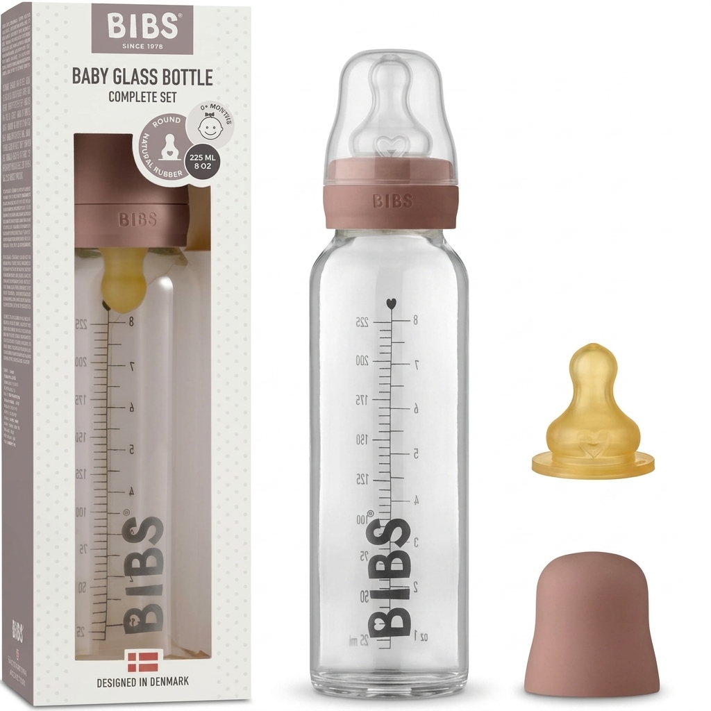 BIBS Baby Glass Bottle 225ml 0+ Months