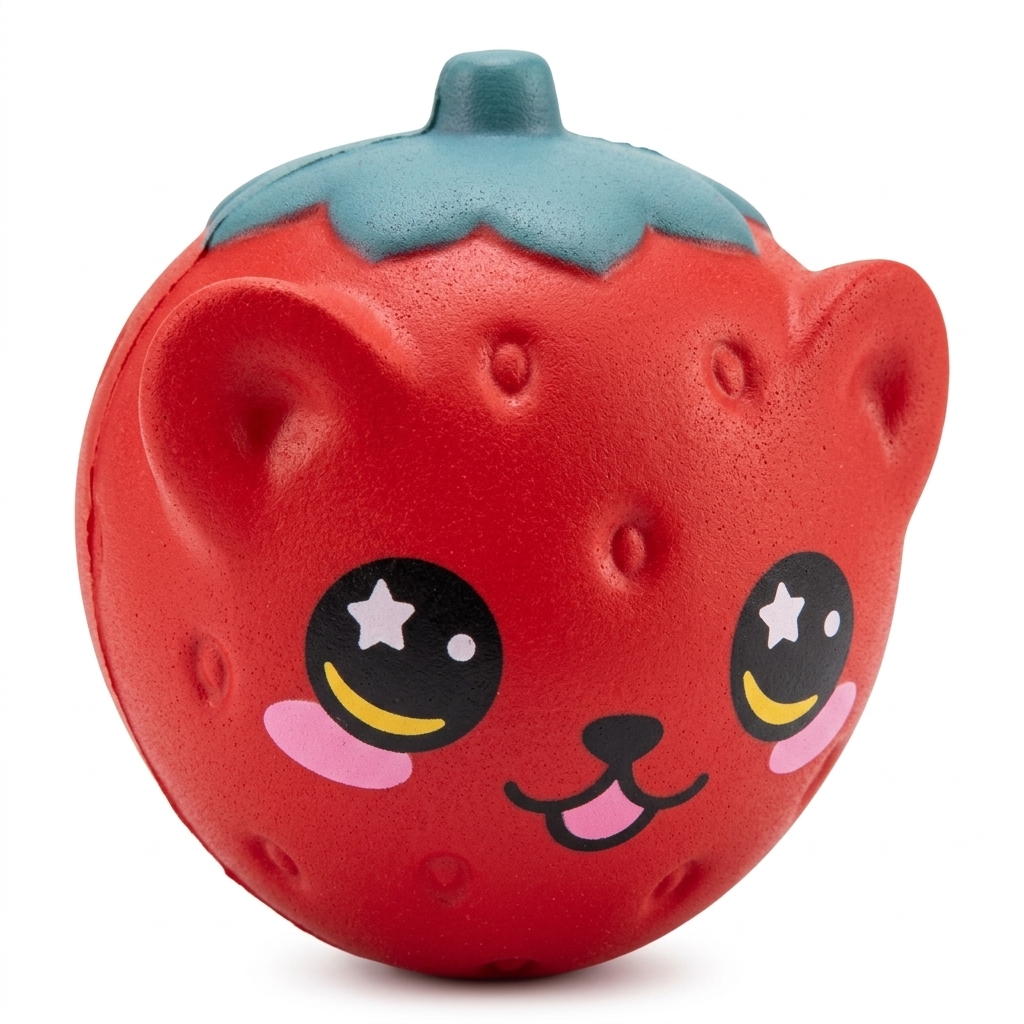 Strawberry Cat Squishy Toy | Cute Stress Relief