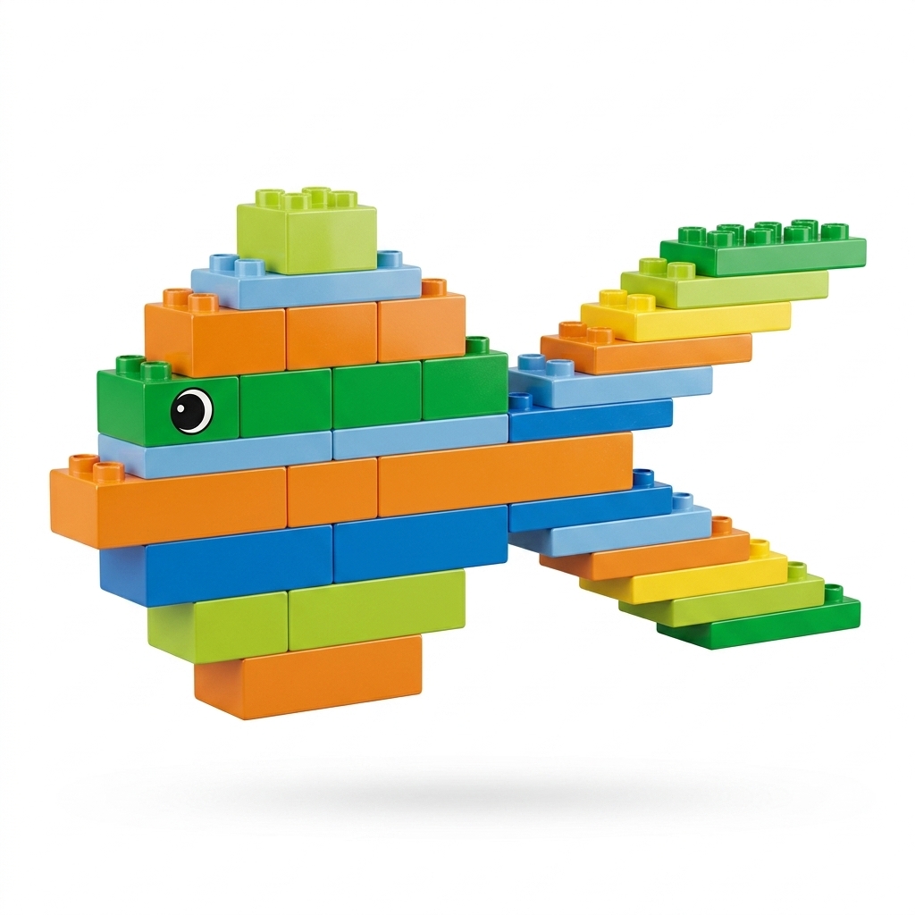 Colorful Building Blocks Fish Toy Set for Kids