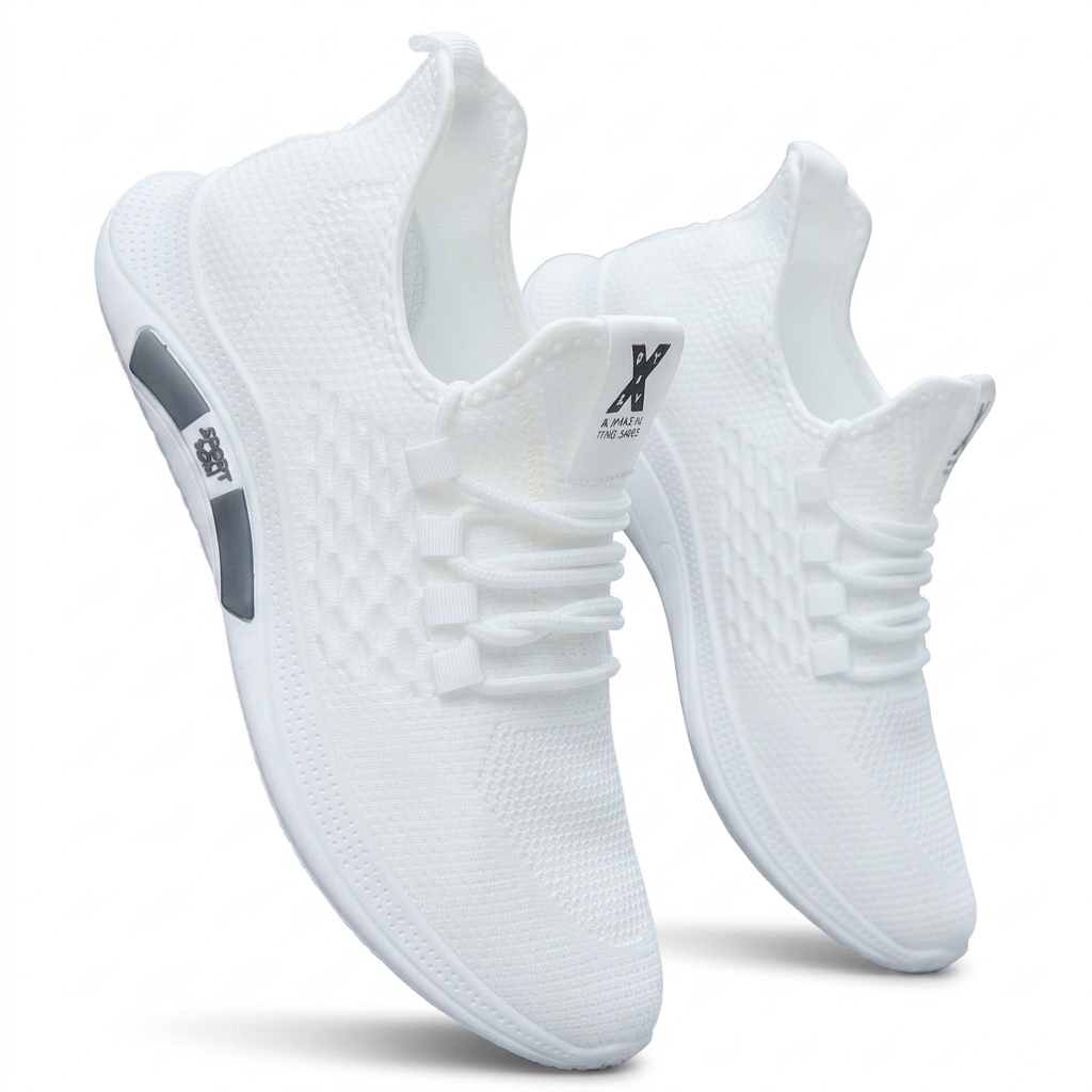 White Casual Sports Shoes for Men