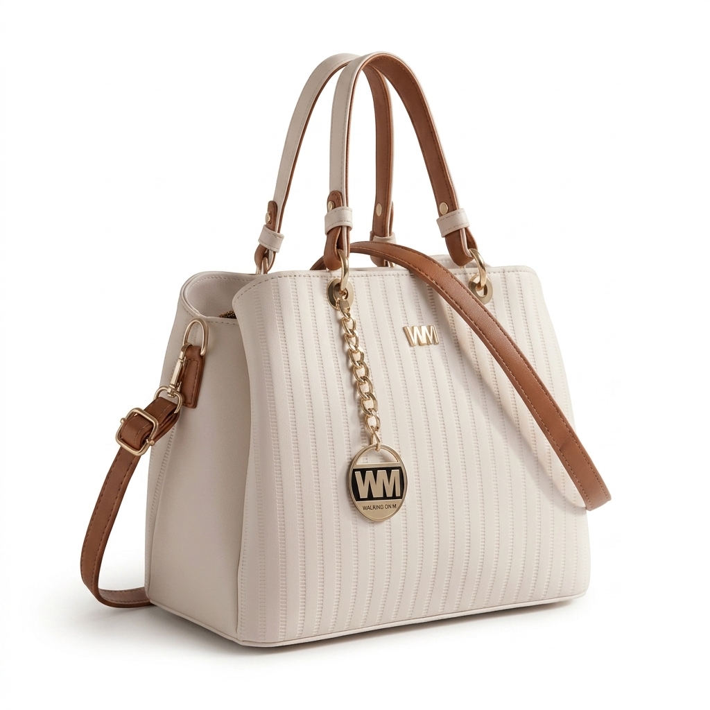 Elegant Off-White Handbag with Detachable Strap
