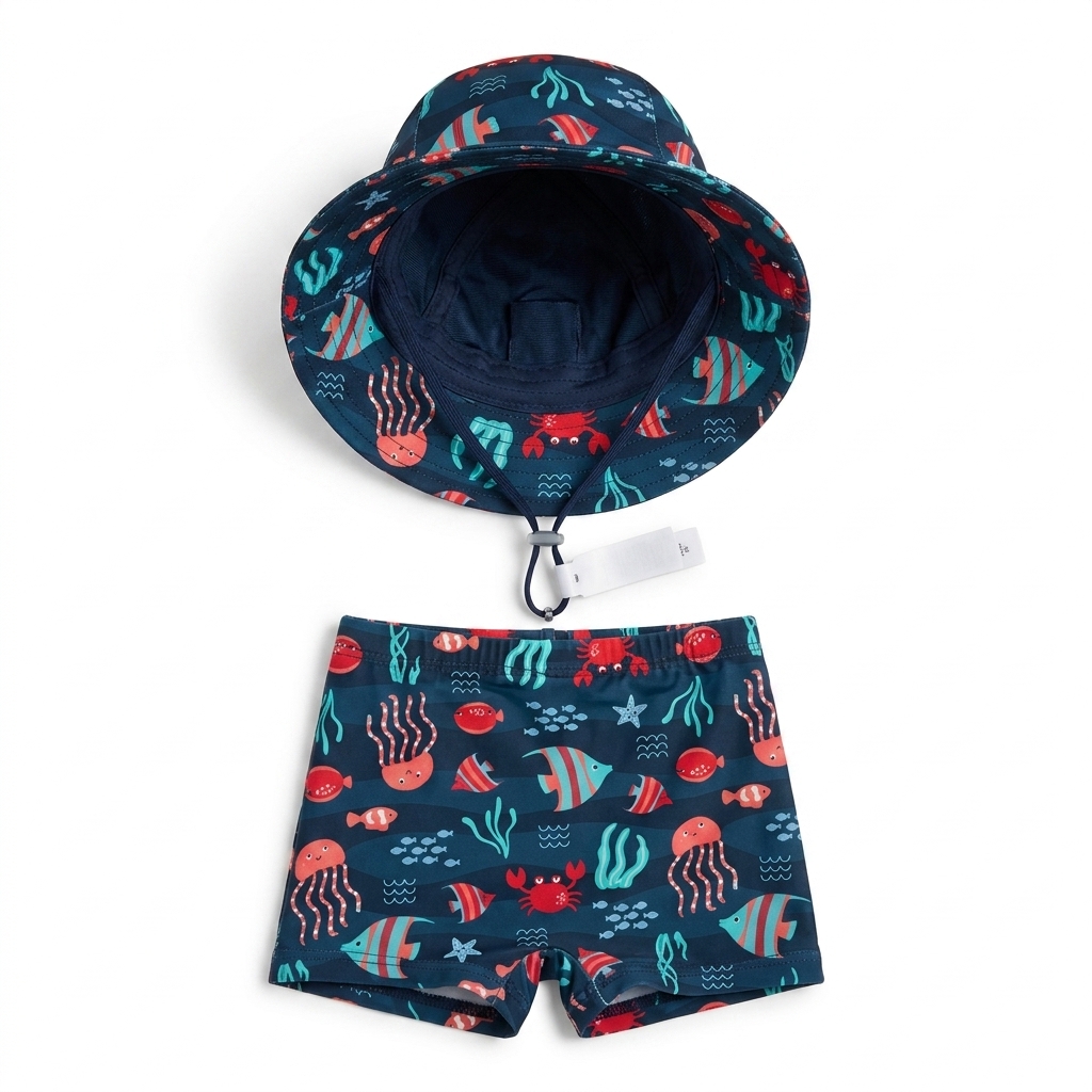 Baby Boys' Ocean Print Swim Set