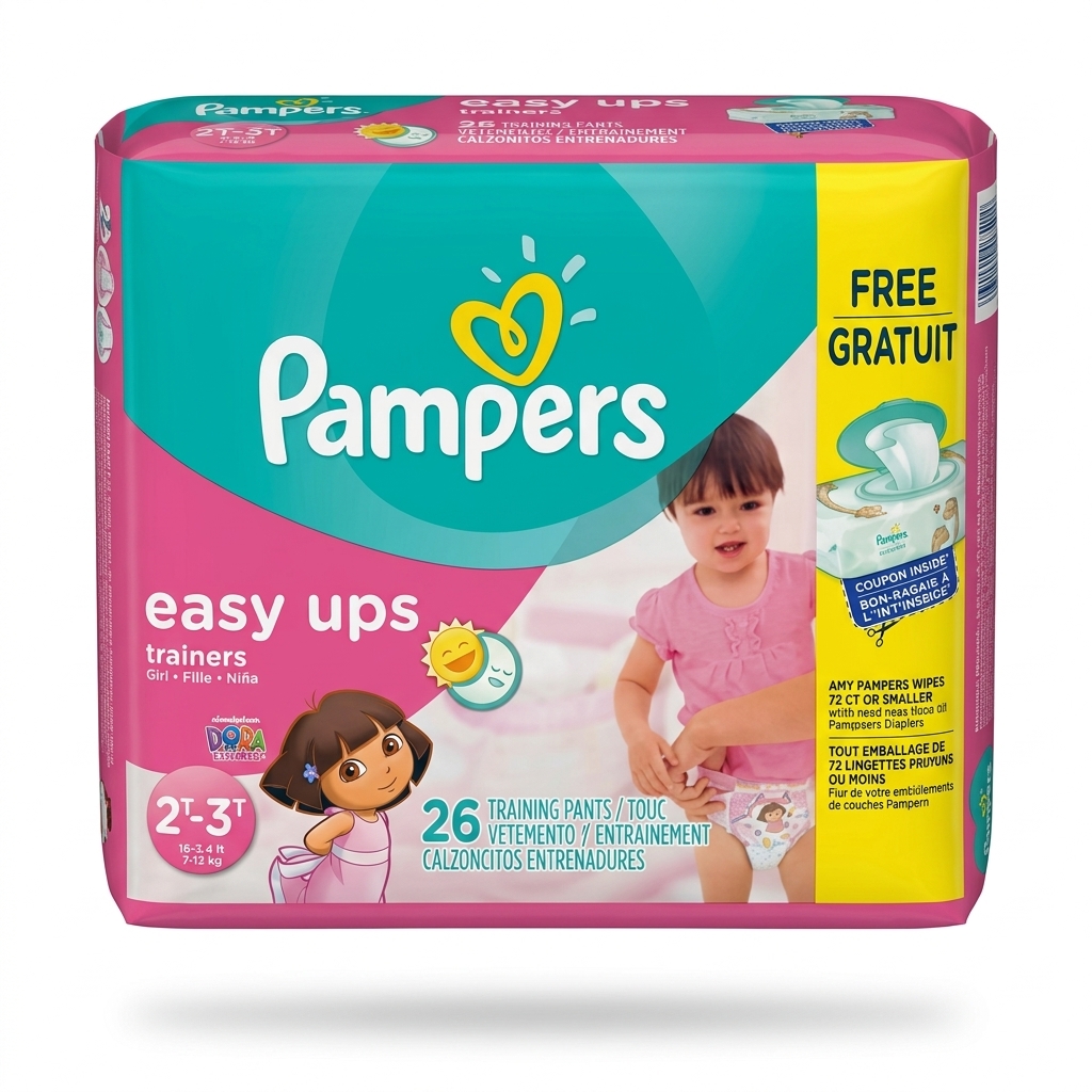 Pampers Easy Ups Trainers Girl 2T-3T 26 Count