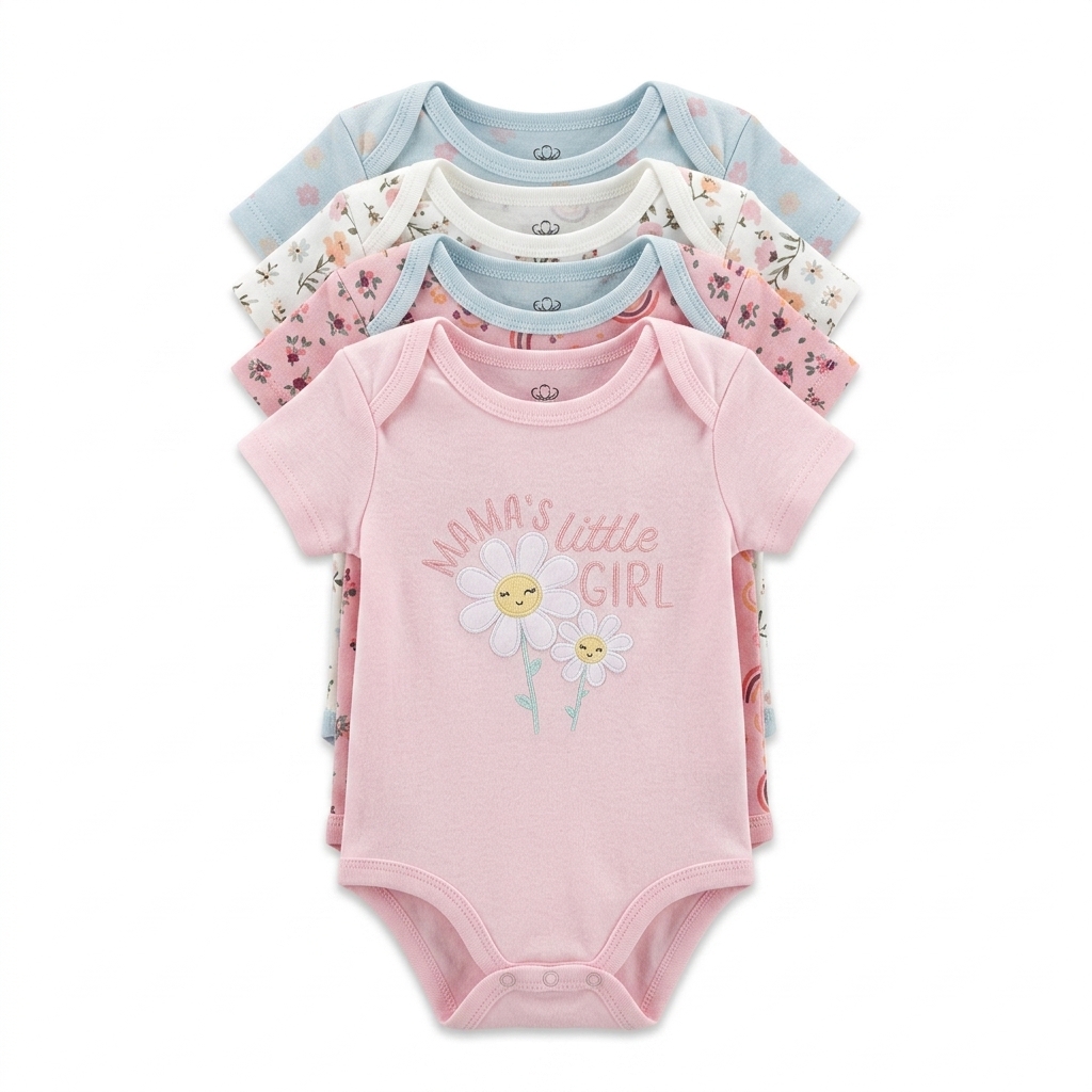 Baby Girl Floral & Daisy Bodysuit 5-Pack