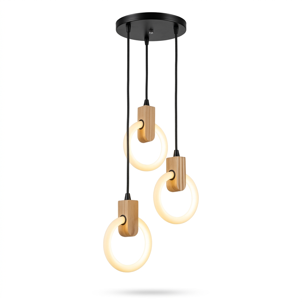 Nordic Wooden Ring LED Pendant Light