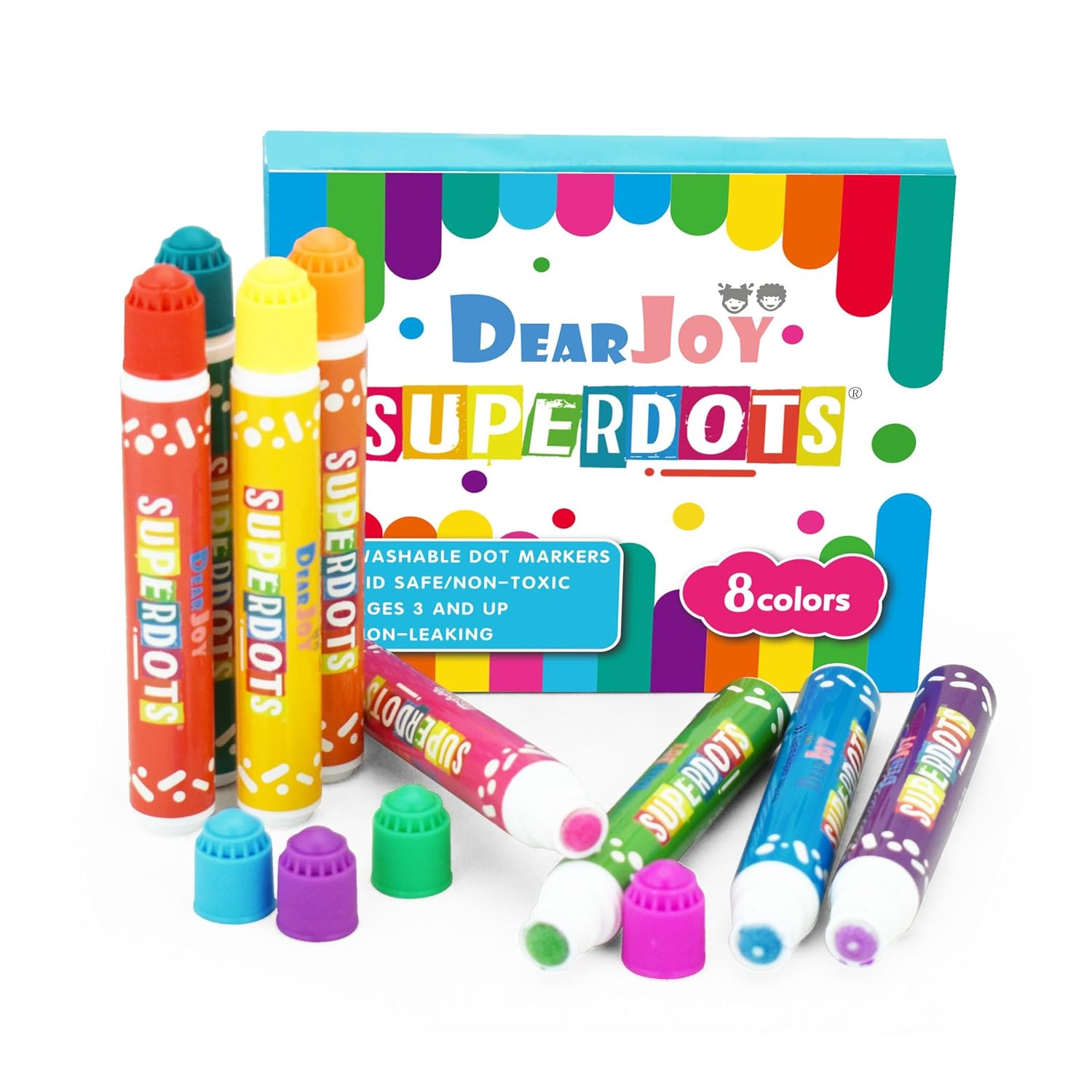 DearJoy Superdots Washable Dot Markers 8 Colors