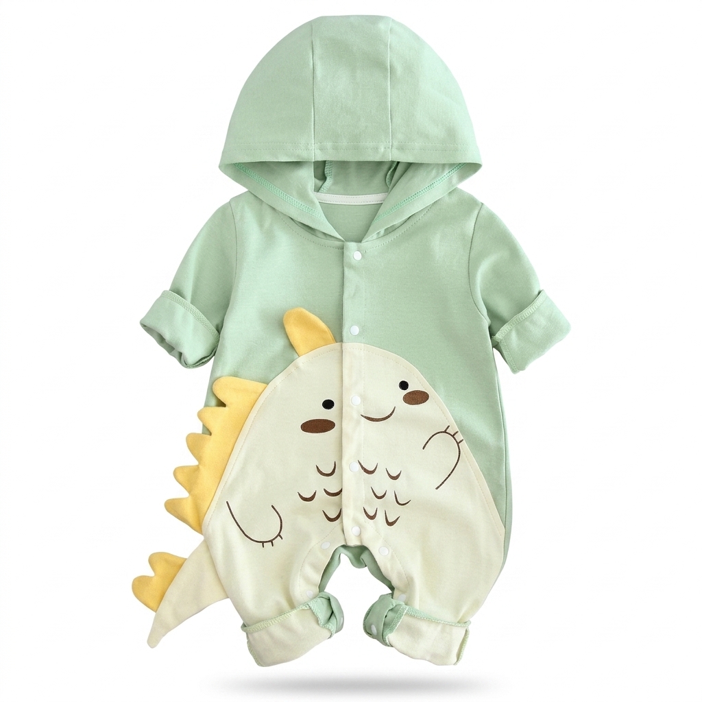 Baby Hooded Dinosaur Romper Jumpsuit