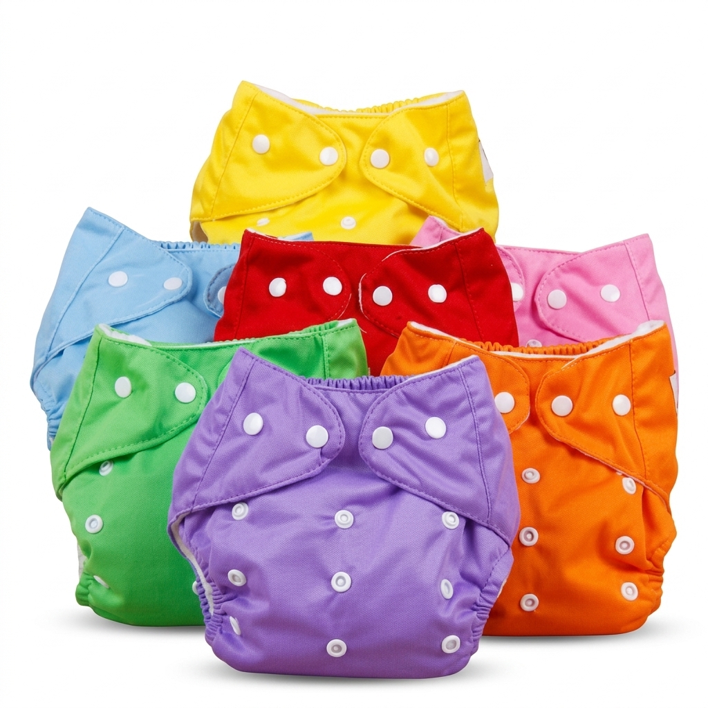 Reusable Cloth Diapers for Babies - Multicolor Set