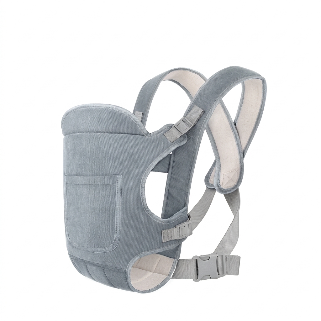 Grey Corduroy Baby Carrier for Infants