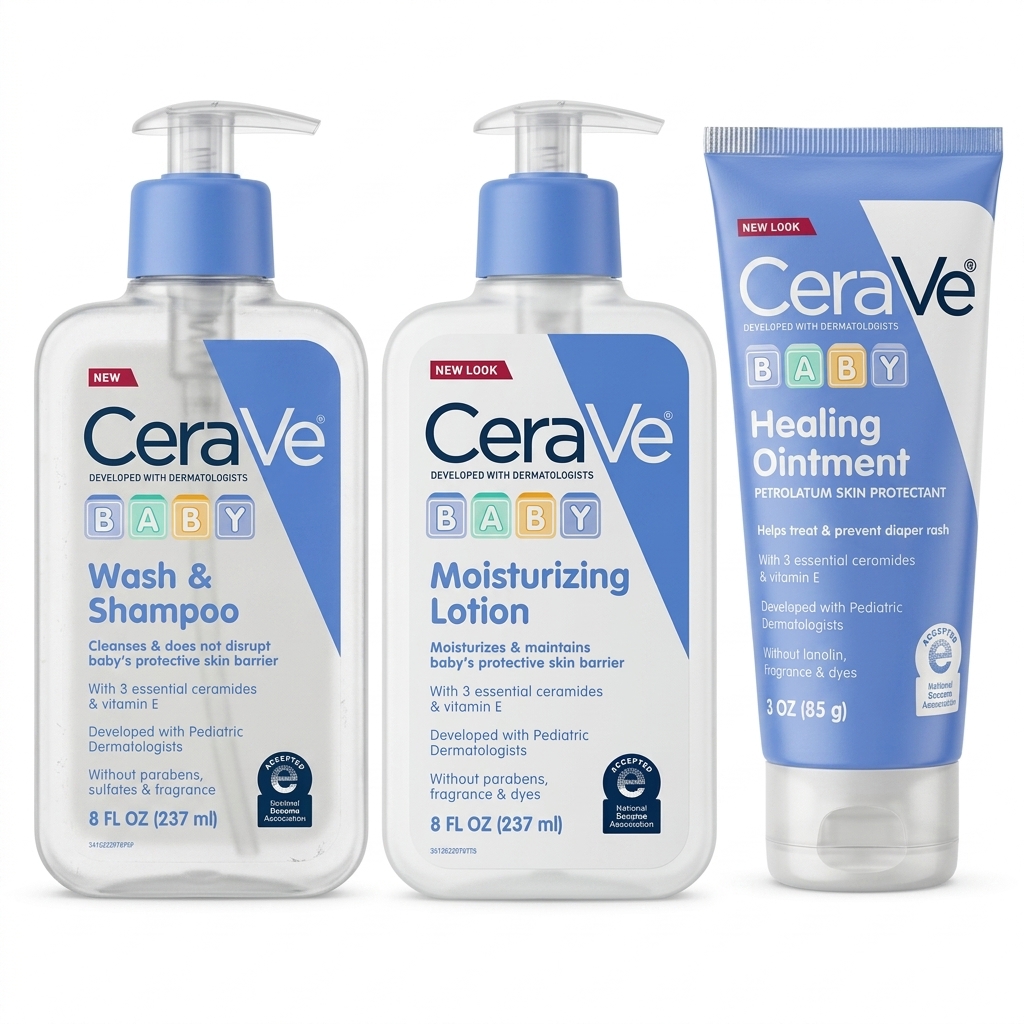 CeraVe Baby Skincare Set | Wash, Lotion, Ointment
