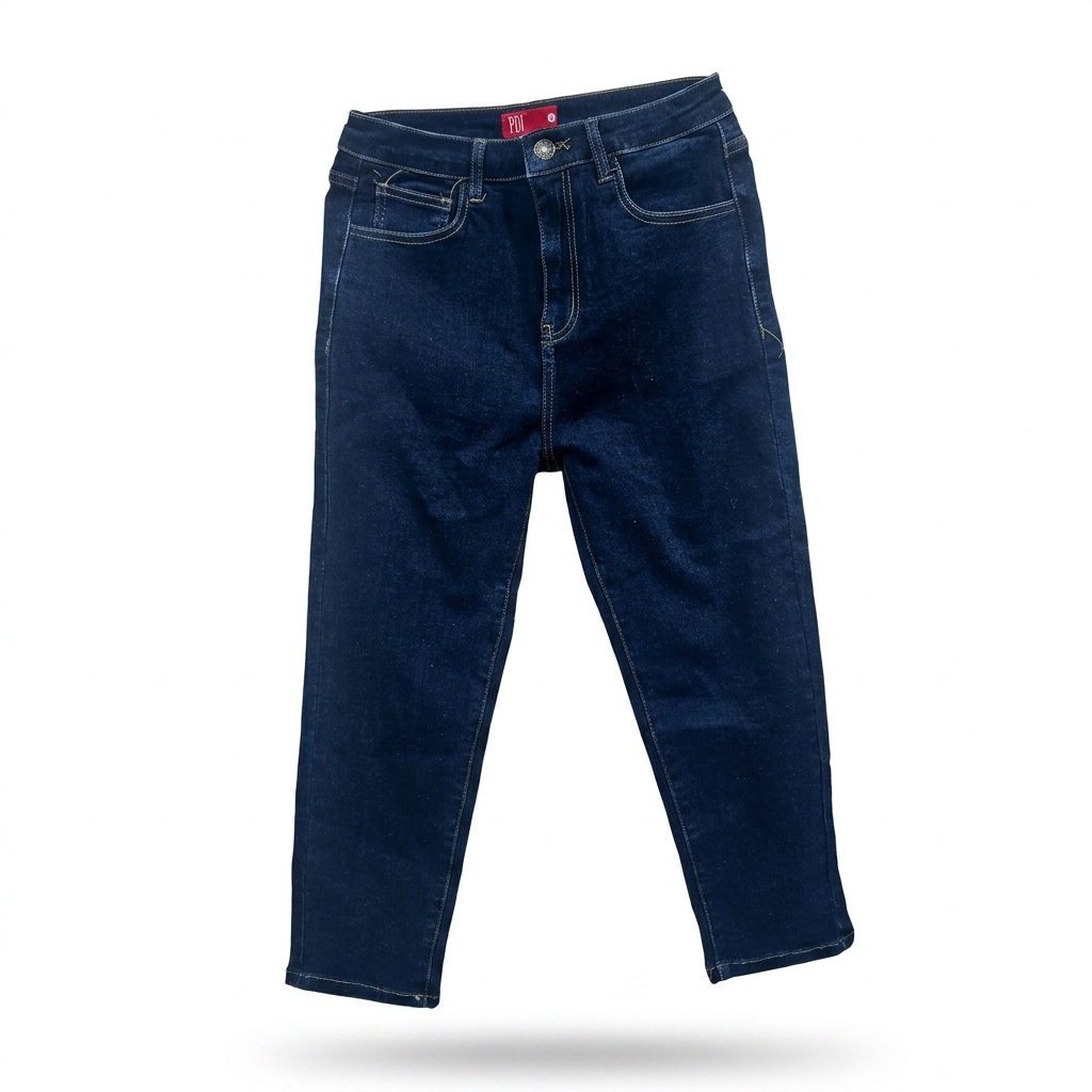 Dark Blue High-Waist Denim Jeans for Women