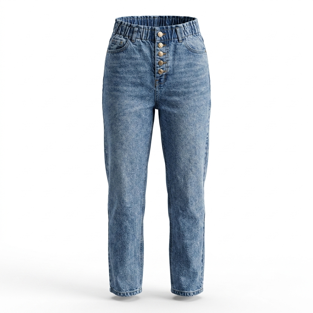 Women's High-Waist Button-Fly Denim Jeans