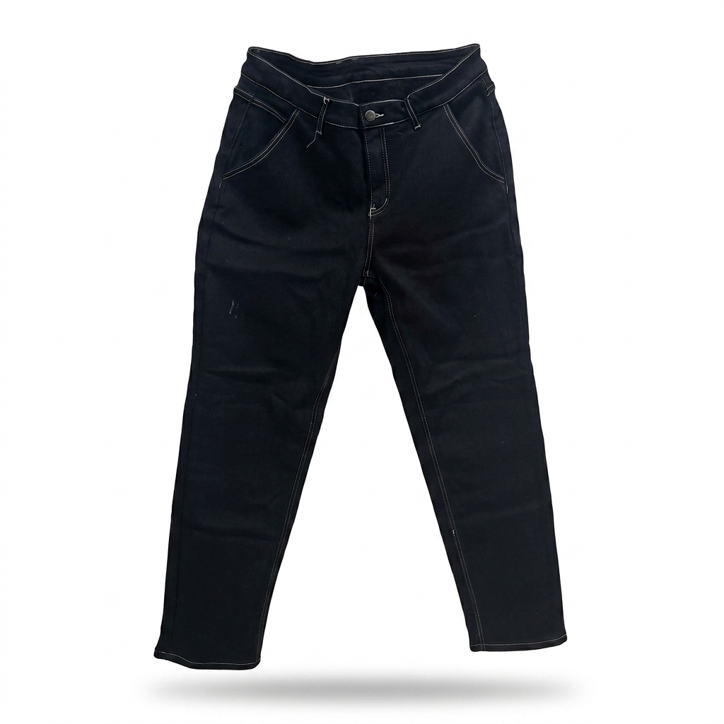 Black Straight Fit Denim Jeans