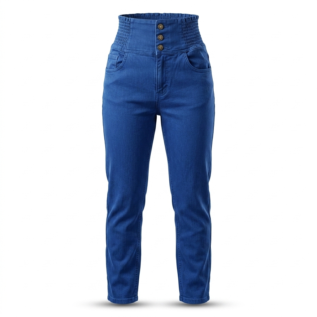 High-Waisted Blue Denim Jeans for Women