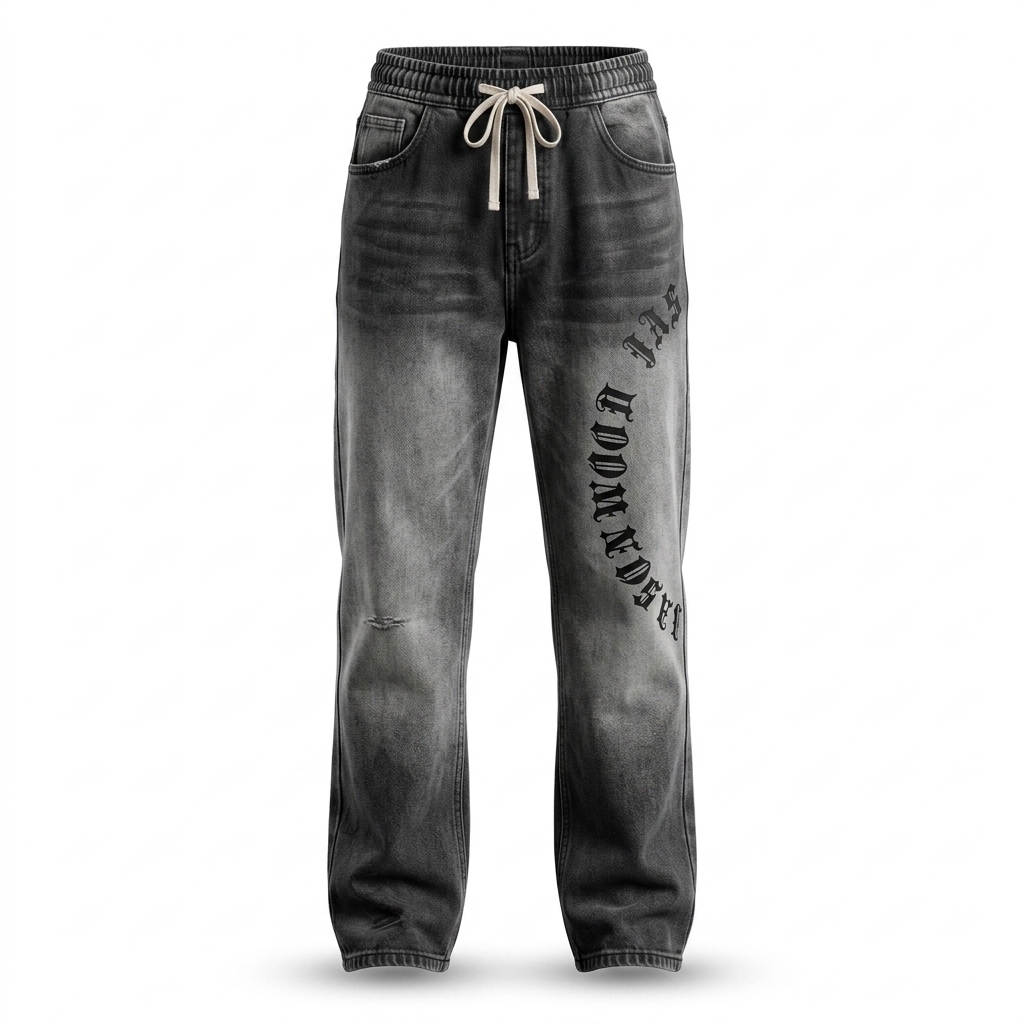 Men's Washed Denim Jogger Jeans