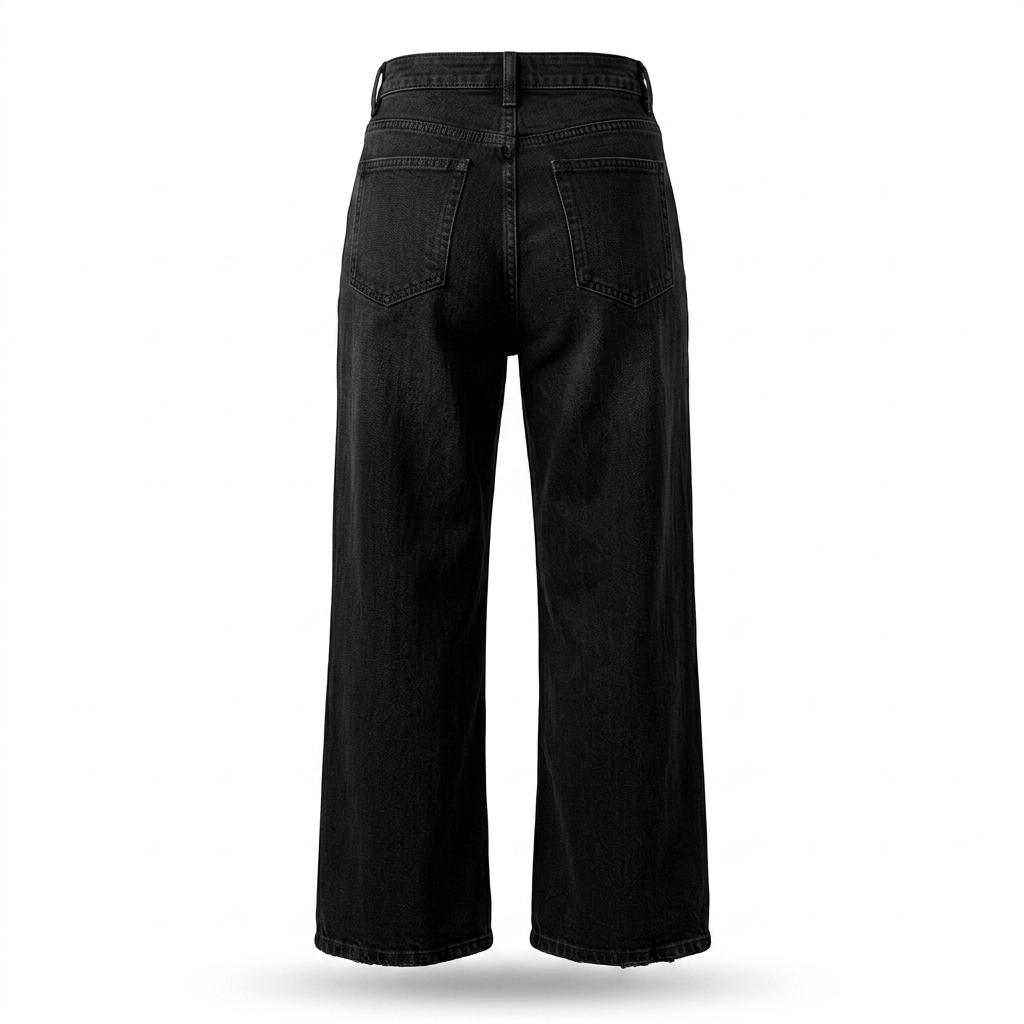 Women's Black Wide Leg High-Rise Jeans