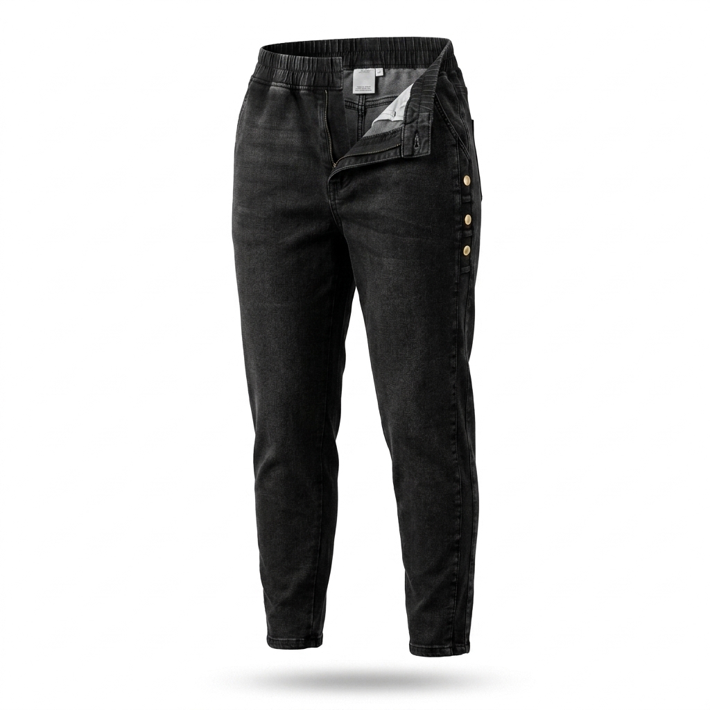 Women's Black Washed Denim Jogger Jeans