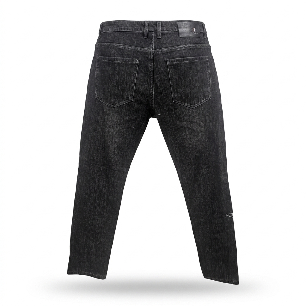 Men's Washed Black Distressed Jeans