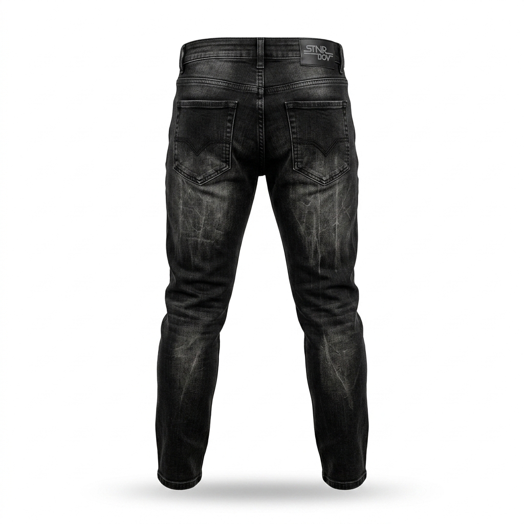 Men's Washed Black Slim Fit Jeans