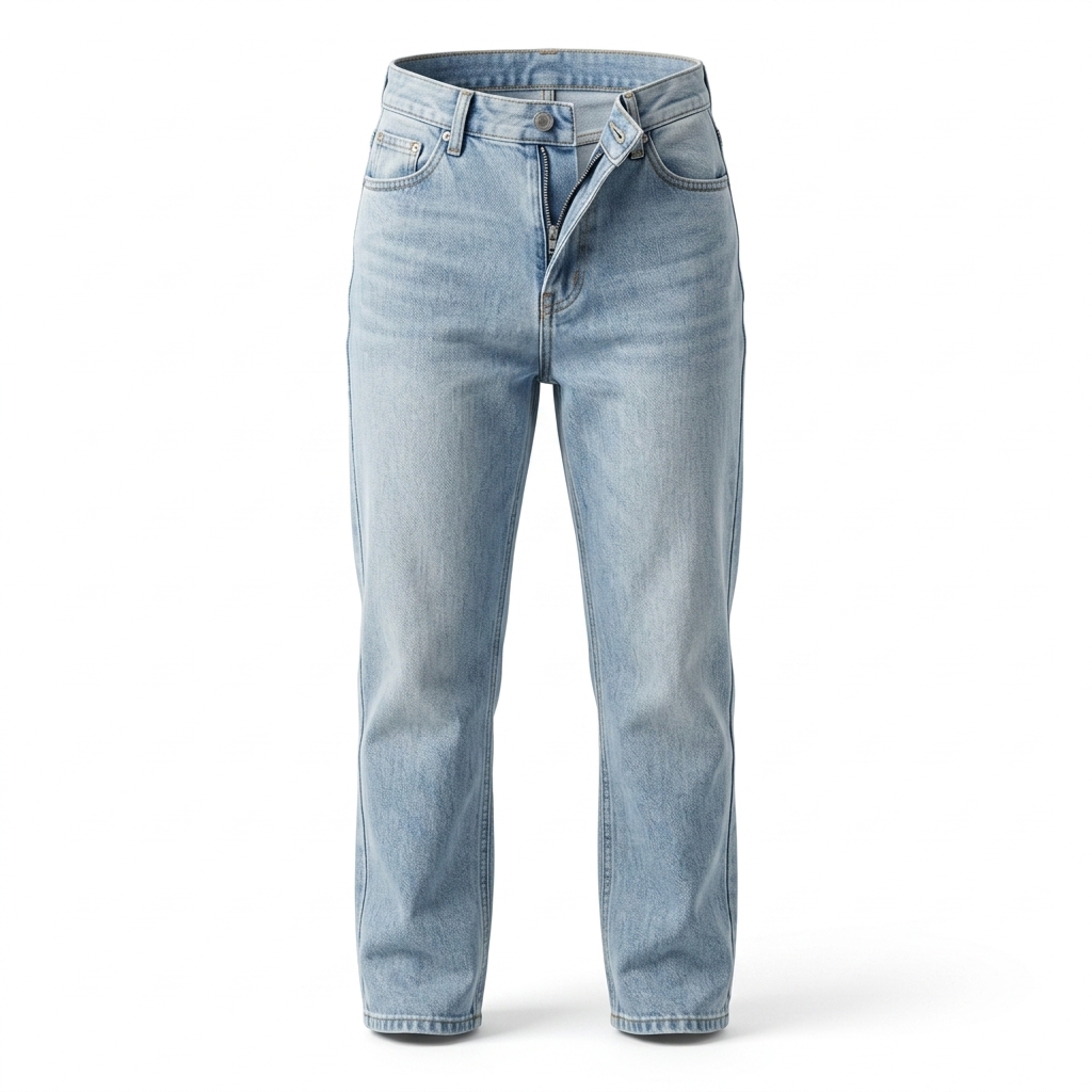 Men's Light Wash Straight Fit Jeans