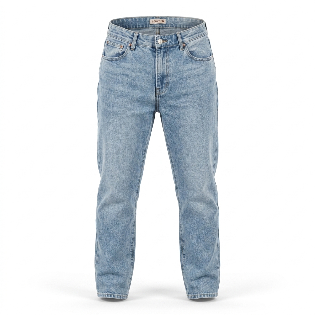 Men's Light Wash Denim Jeans for Casual Wear