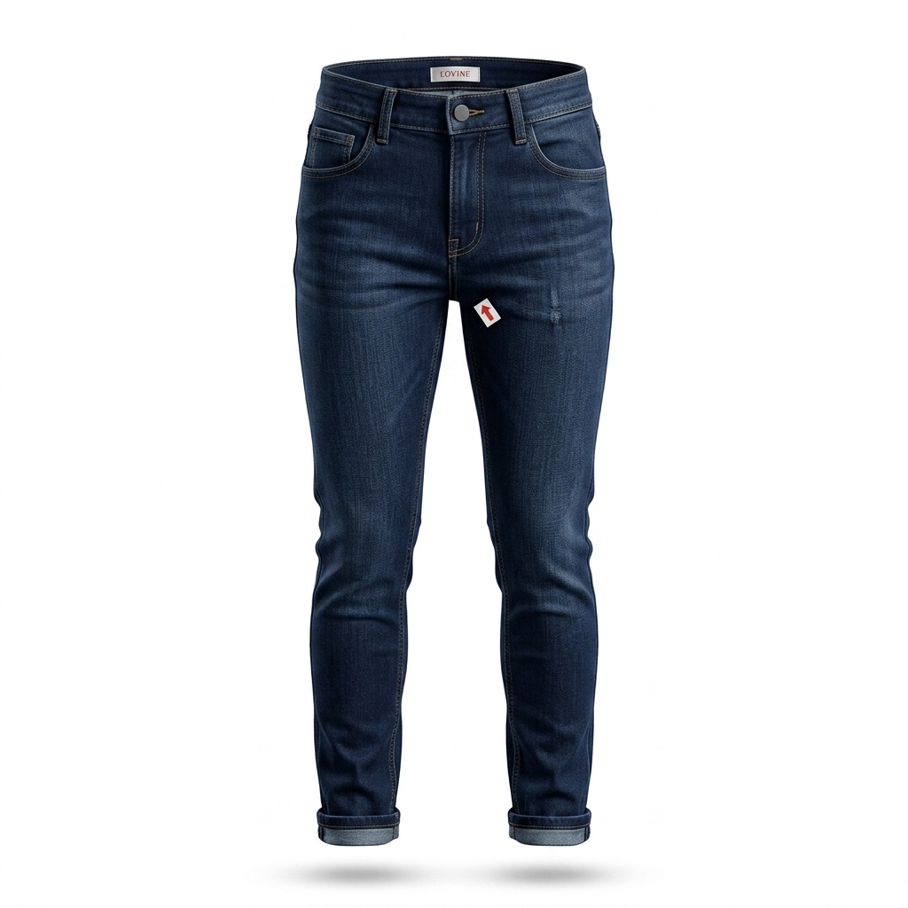 Men's Dark Blue Slim Fit Distressed Denim Jeans