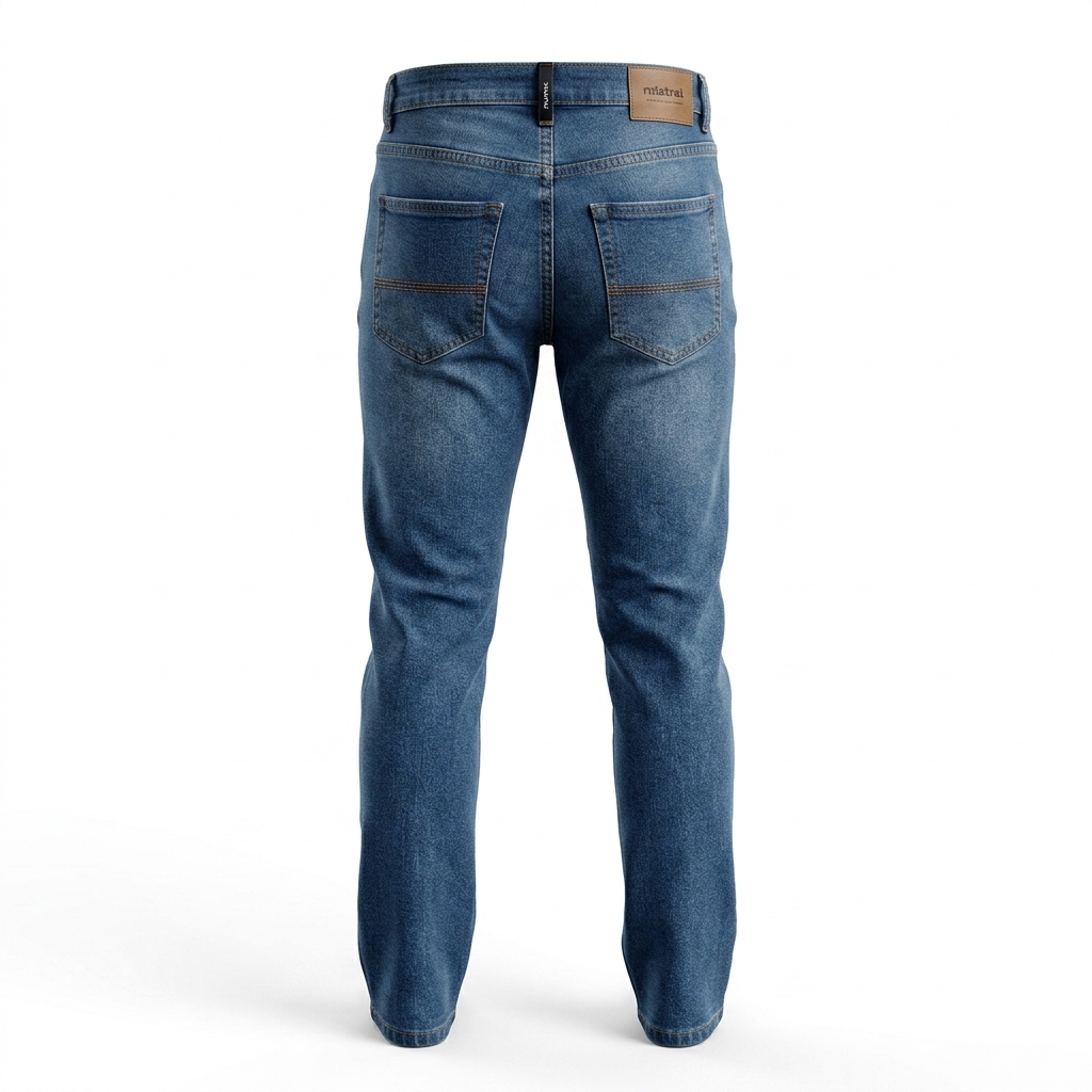 Men's Washed Blue Denim Jeans