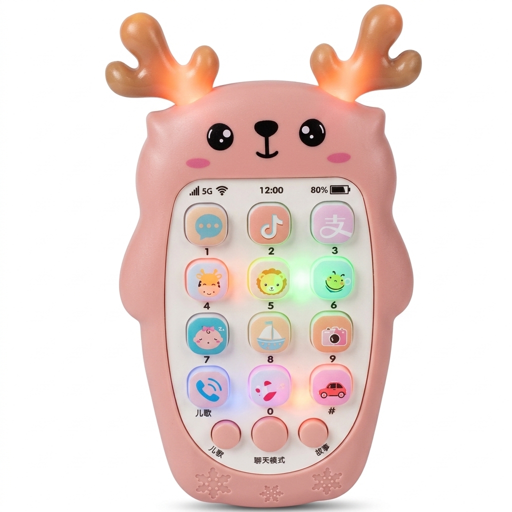 Musical Light-Up Baby Phone Toy - Deer Design