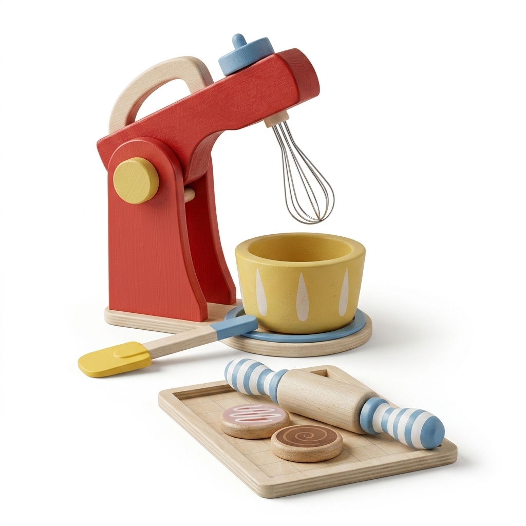 Wooden Kitchen Mixer Pretend Play Set