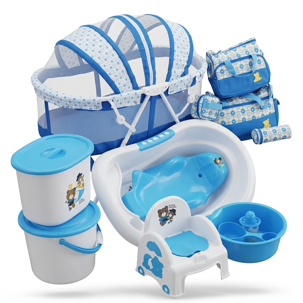 Inflatable Bath Toy Set with Basketball Hoop