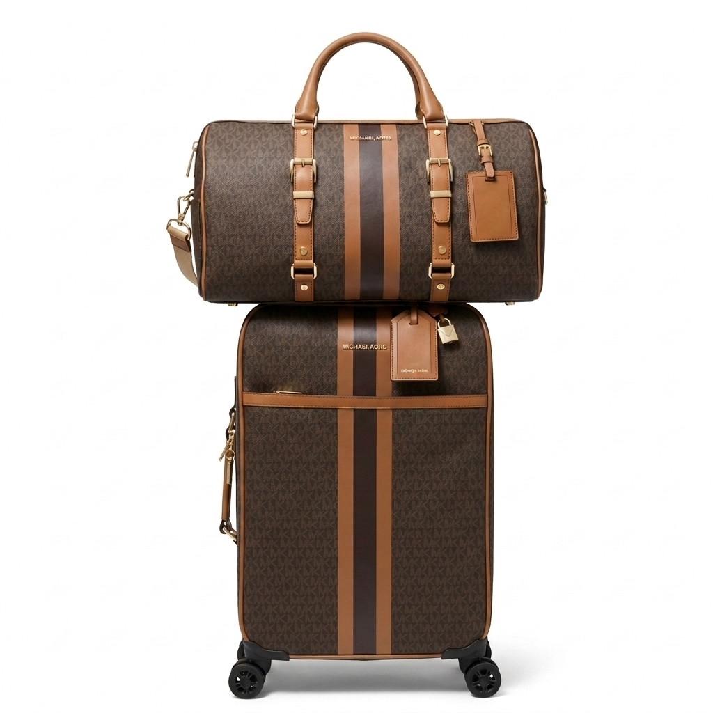 Michael Kors Signature Logo 2-Piece Rolling Carry-On Luggage and Duffle Set