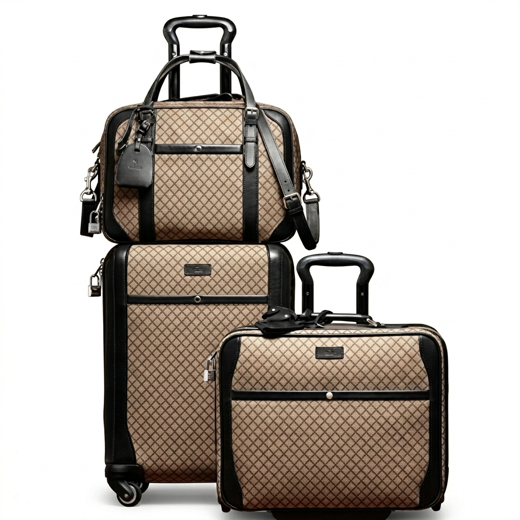 Nicciani 3-Piece Luxury Diamond Pattern Travel Luggage Set