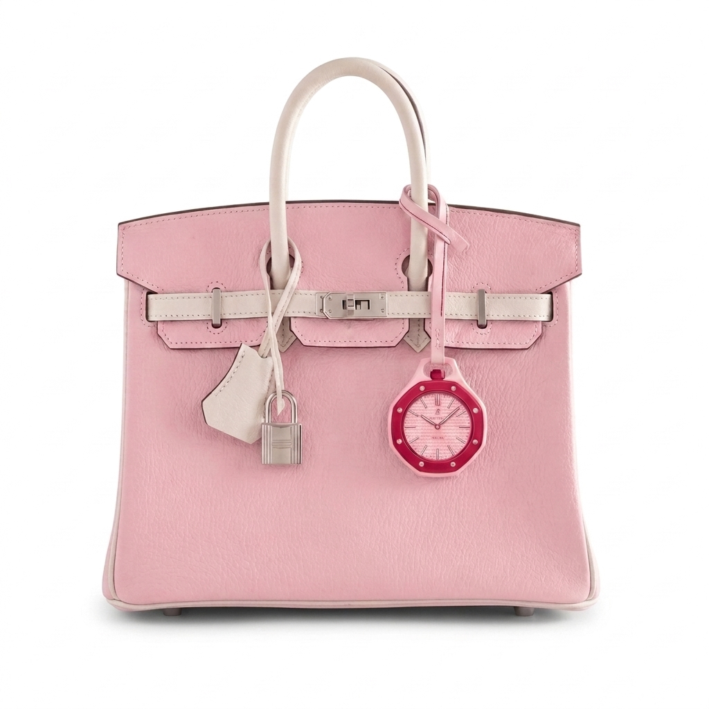 Hermès Birkin 25 Rose Azalee Epsom Leather Handbag