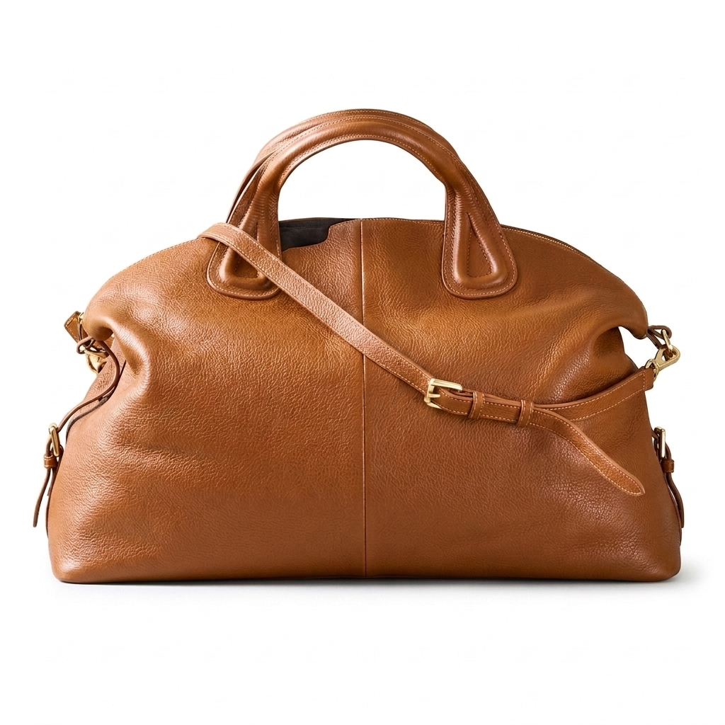 Tan Brown Genuine Leather Shoulder Bag