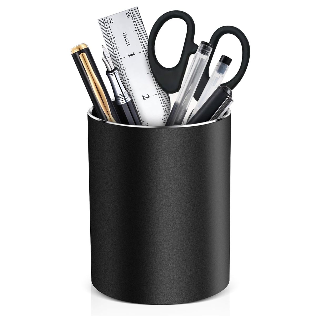 Generic Black Metal Cylindrical Pen Holder