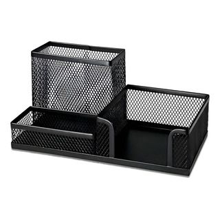 Generic Black Mesh Metal Desk Organizer 3 Compartments