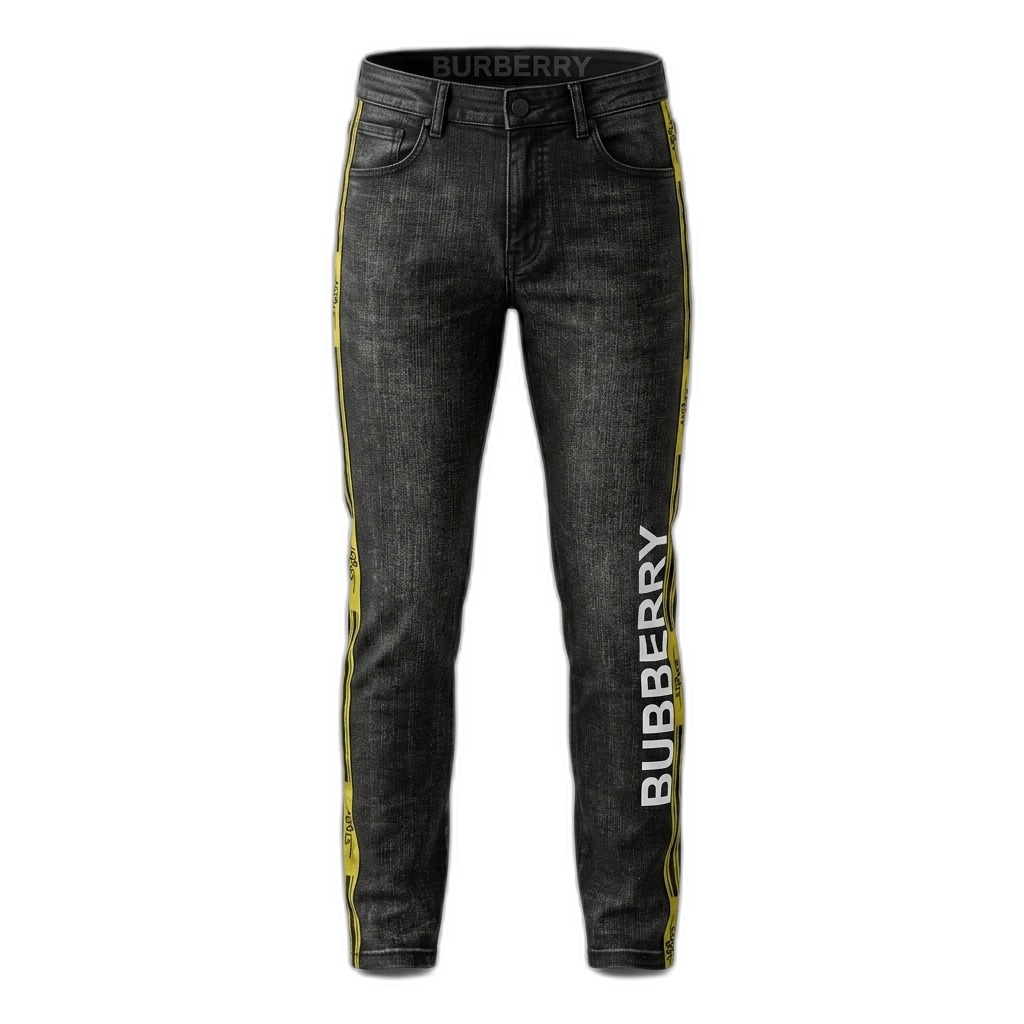 Men's Black Washed Denim Jeans