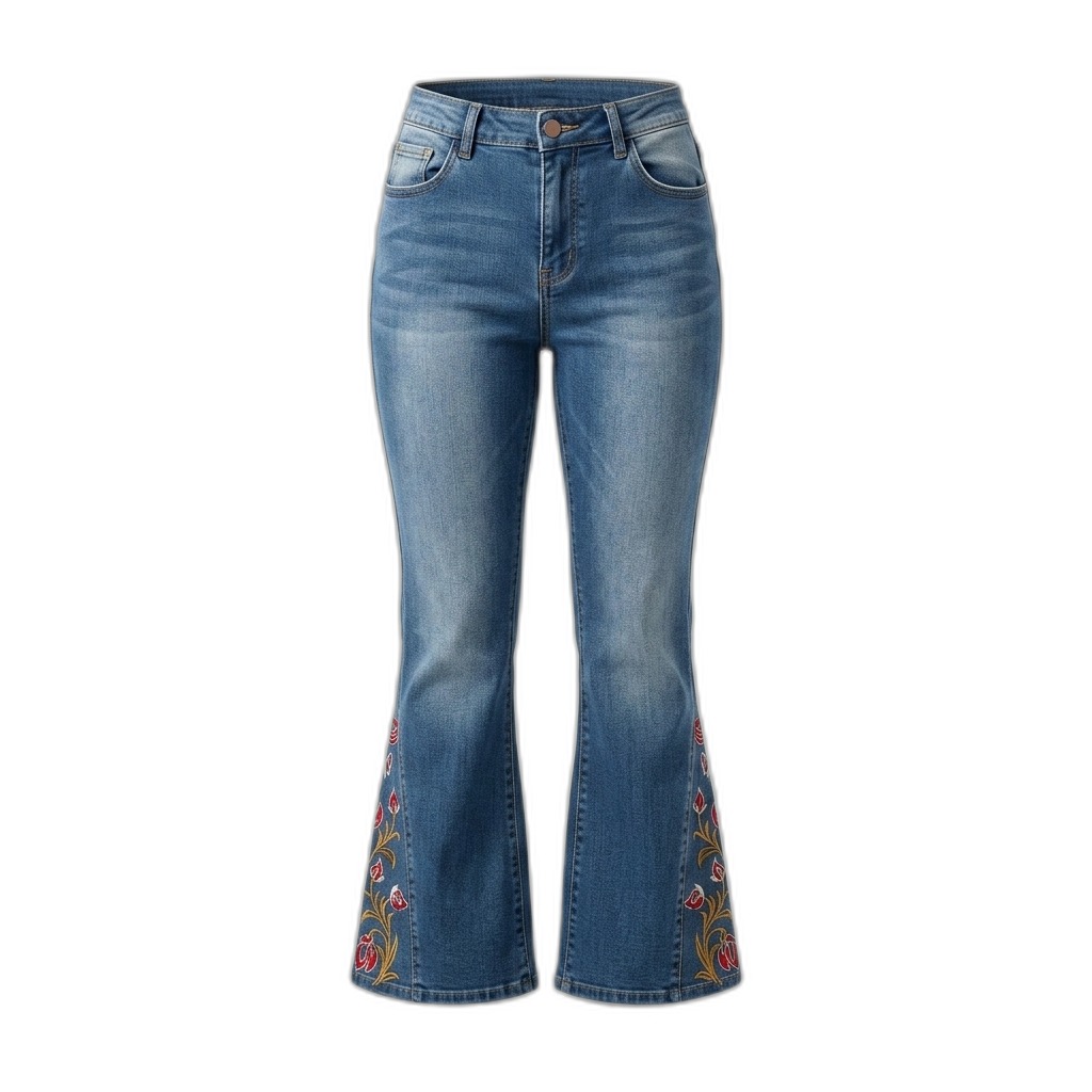 Women's Embroidered Flare Jeans