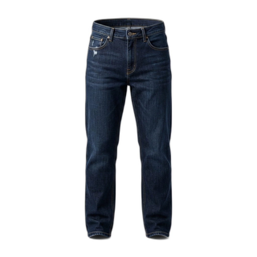 Men's Dark Blue Distressed Denim Jeans