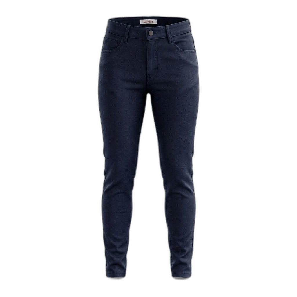 Dark Blue Slim Fit Unisex Pants