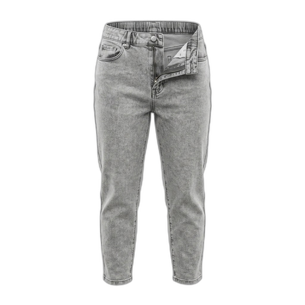 Unisex Grey Washed Denim Jeans | Casual Fit