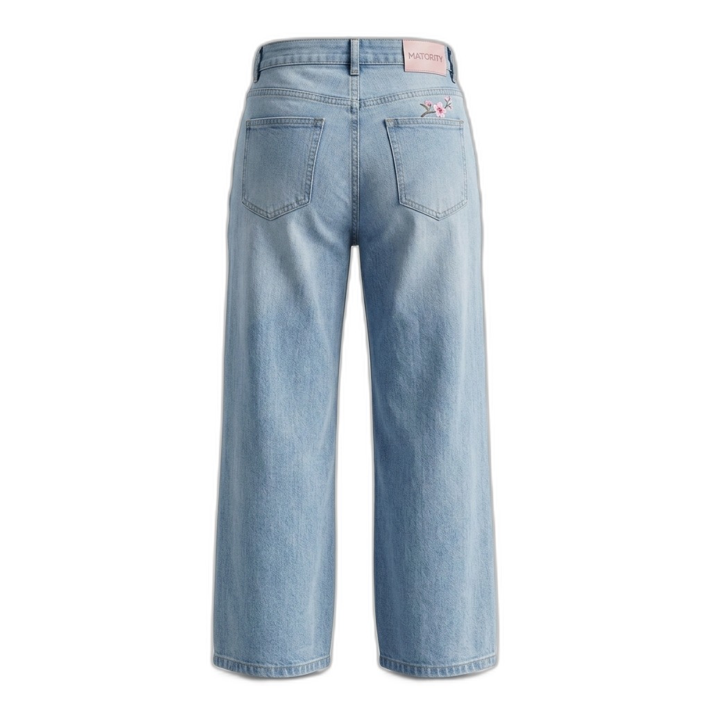 Women's Light Blue Wide-Leg Jeans