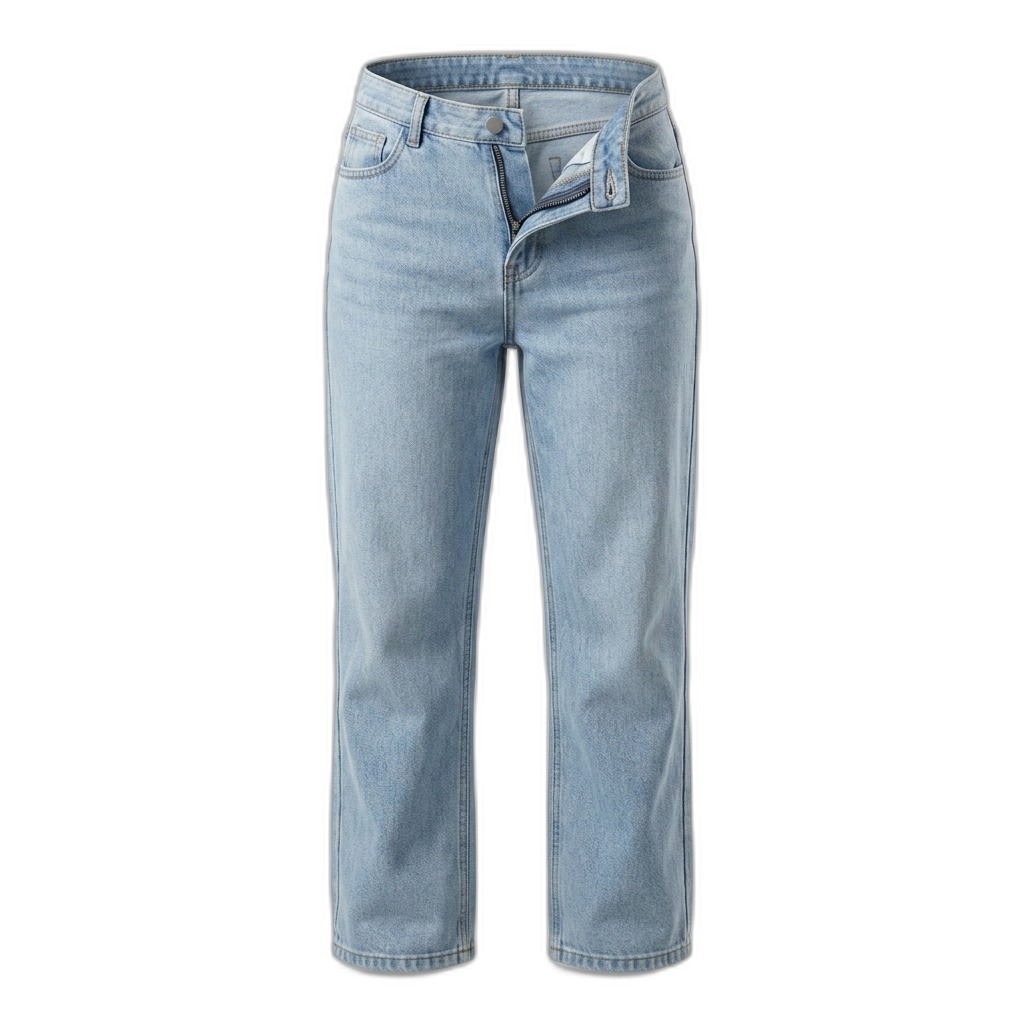 Light Wash Straight Leg Jeans for Women