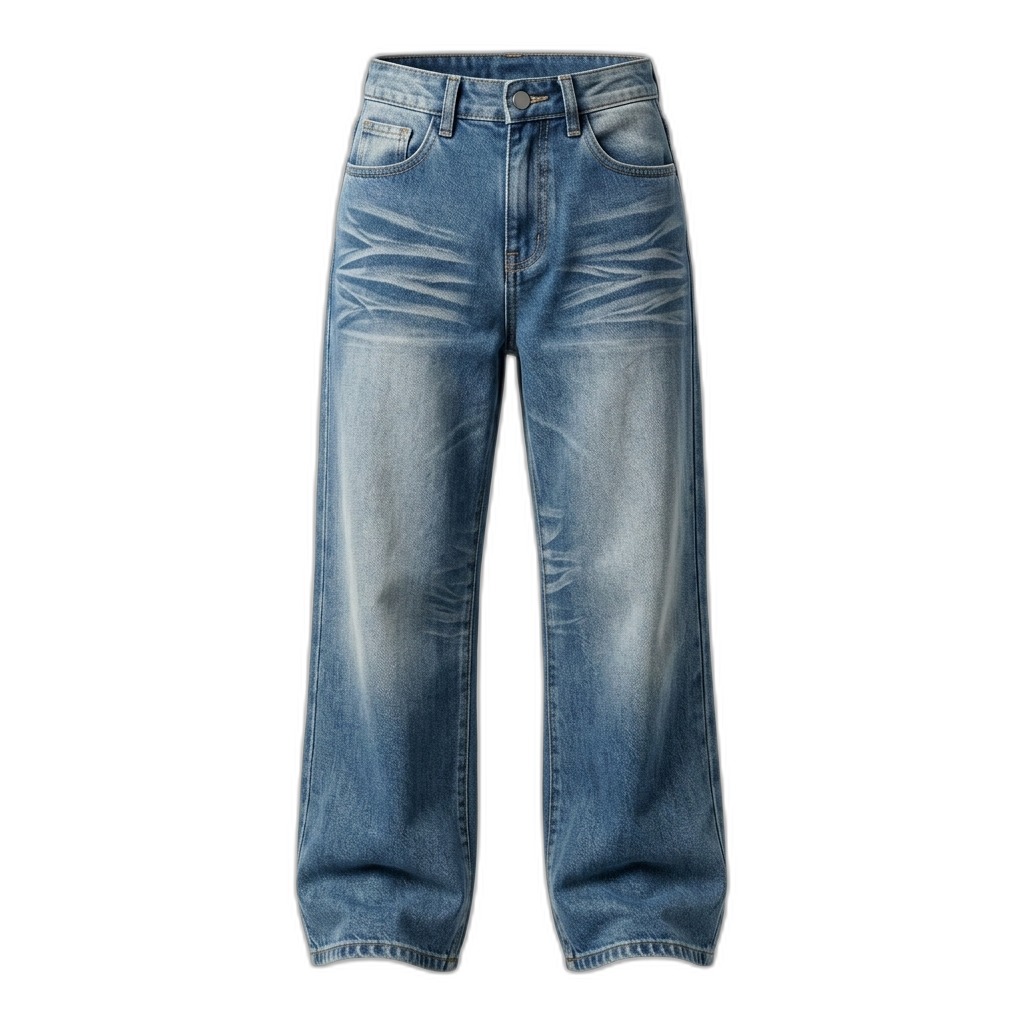 Men's Relaxed Fit Washed Denim Jeans