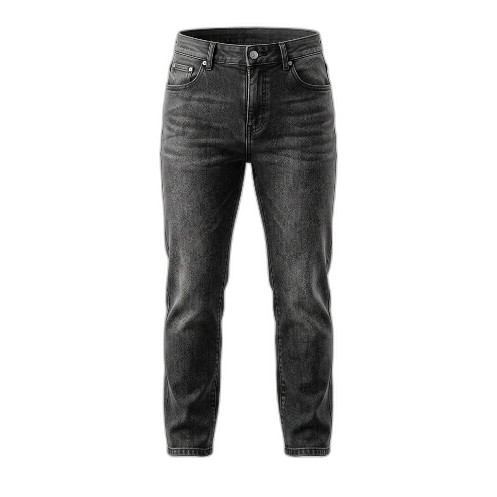Unisex Washed Black Slim Fit Jeans