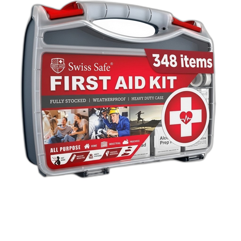 Swiss Safe 348-Item First Aid Kit
