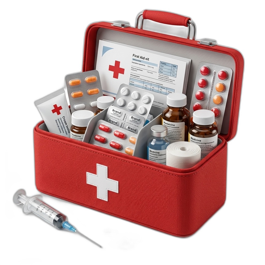 First Aid Kit with Essential Medical Supplies