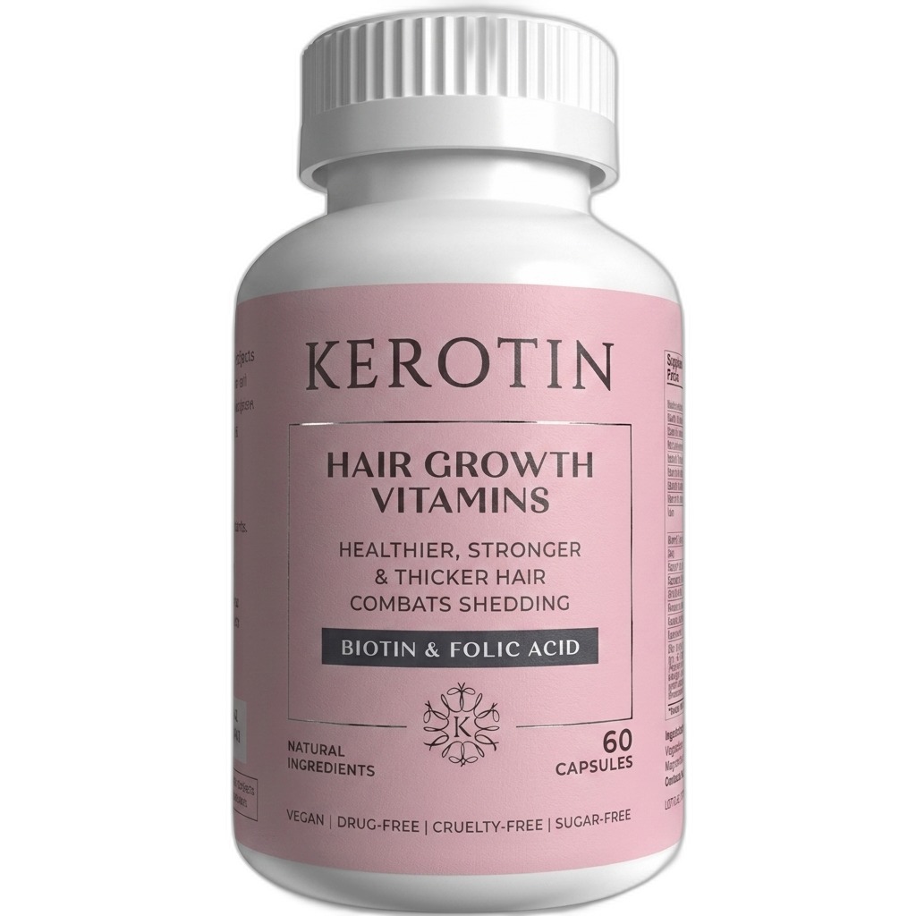 Kerotin Hair Growth Vitamins with Biotin & Folic Acid