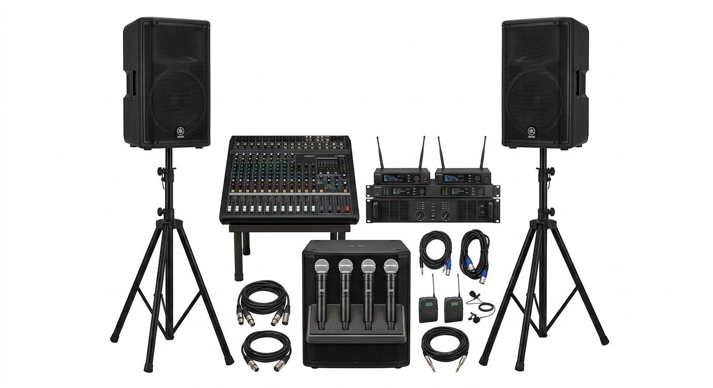 Pro Audio System Bundle | Speakers, Mixers, Mics