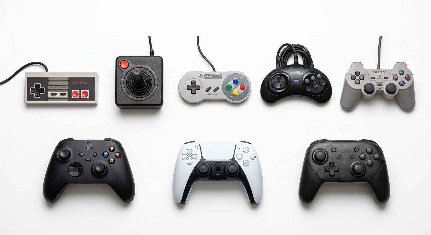 Assorted Video Game Controllers Collection